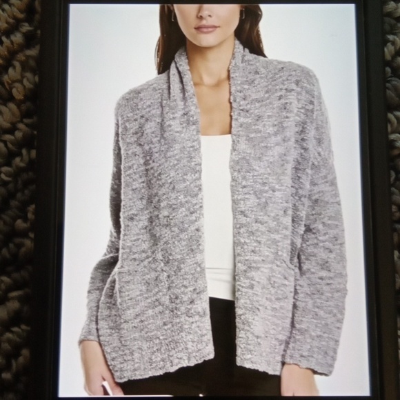 Eileen Fisher Sweaters - Eileen Fisher Moon Wool Open Cardigan Shawl Ribbed Gray Womens 1X